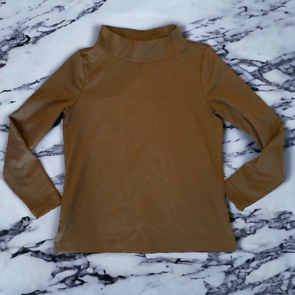ANN TAYLOR Brown Long Sleeve Turtle Neck